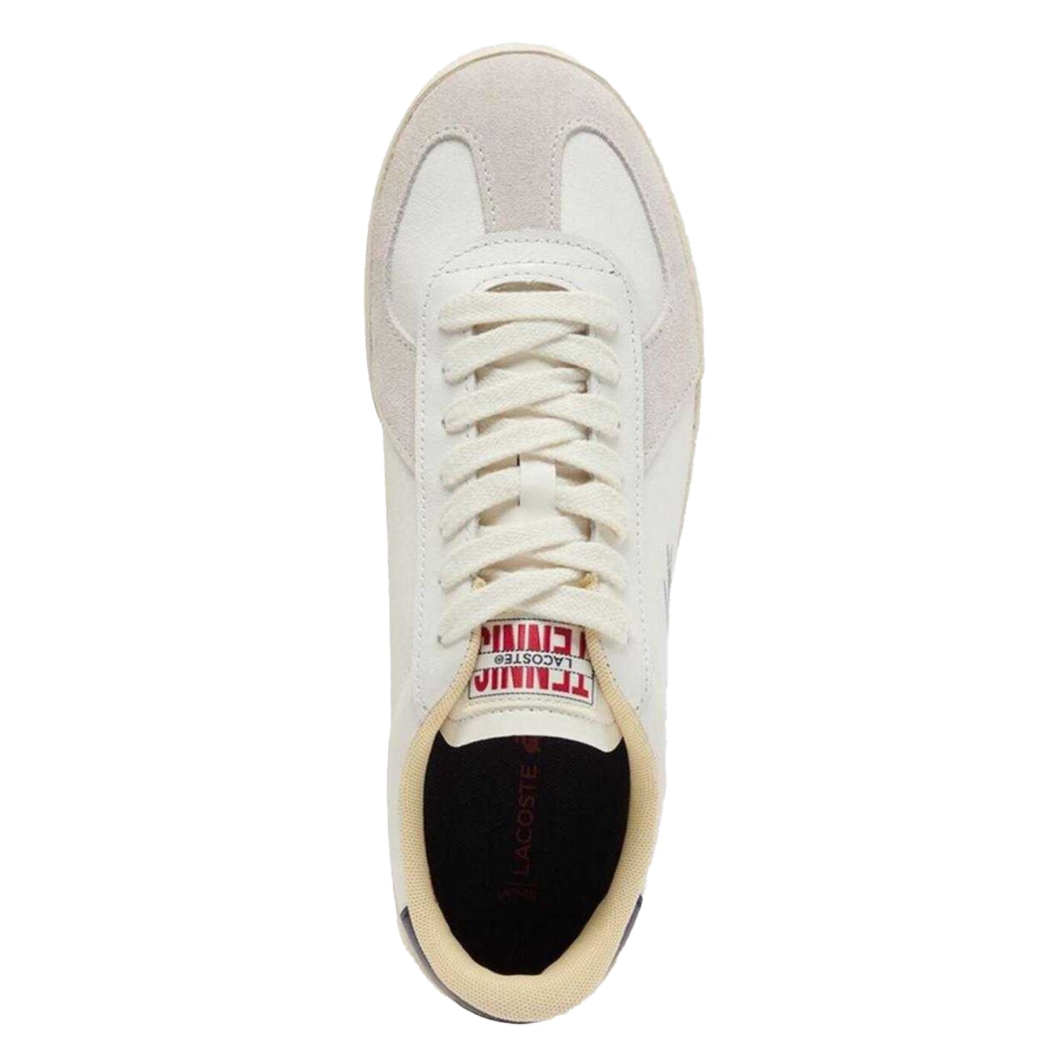 White-Navy - Side - Lacoste Mens Baseshot Pro Leather Trainers