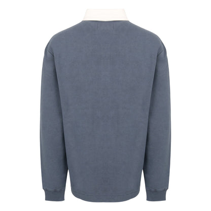 Indigo - Back - Jack Wills Mens Jersey Collared Relaxed Fit Long-Sleeved Rugby Shirt