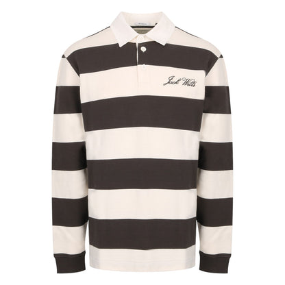 Iron-Bone - Front - Jack Wills Mens Jersey Collared Relaxed Fit Long-Sleeved Rugby Shirt