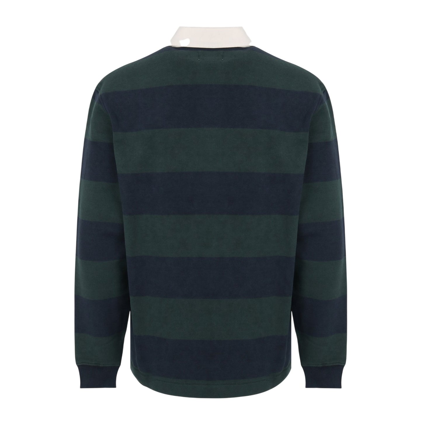 Pine-Navy - Back - Jack Wills Mens Jersey Collared Relaxed Fit Long-Sleeved Rugby Shirt
