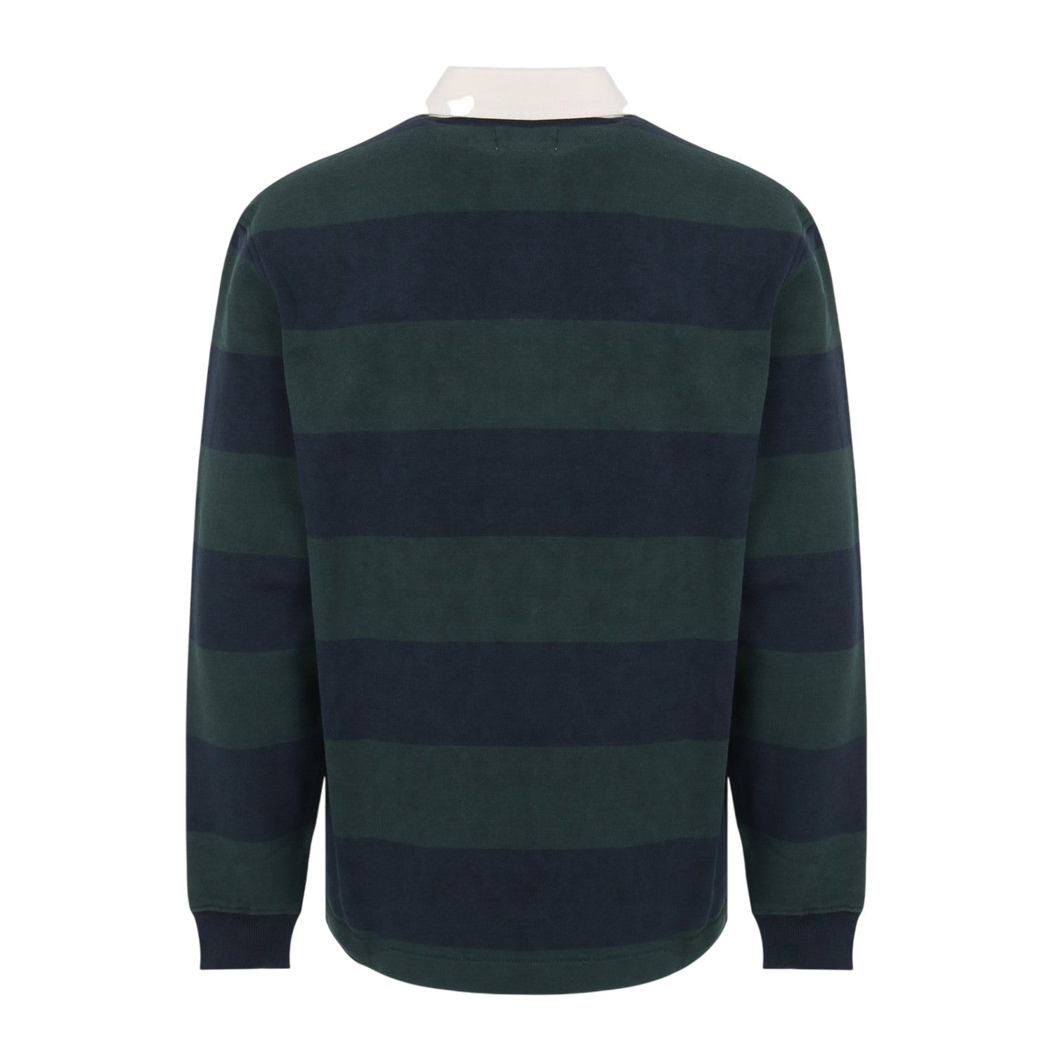 Pine-Navy - Back - Jack Wills Mens Jersey Collared Relaxed Fit Long-Sleeved Rugby Shirt