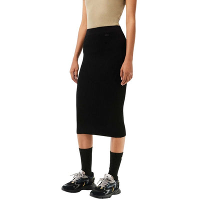 Black - Lifestyle - Lacoste Womens-Ladies Knitted Seamless Pencil Skirt