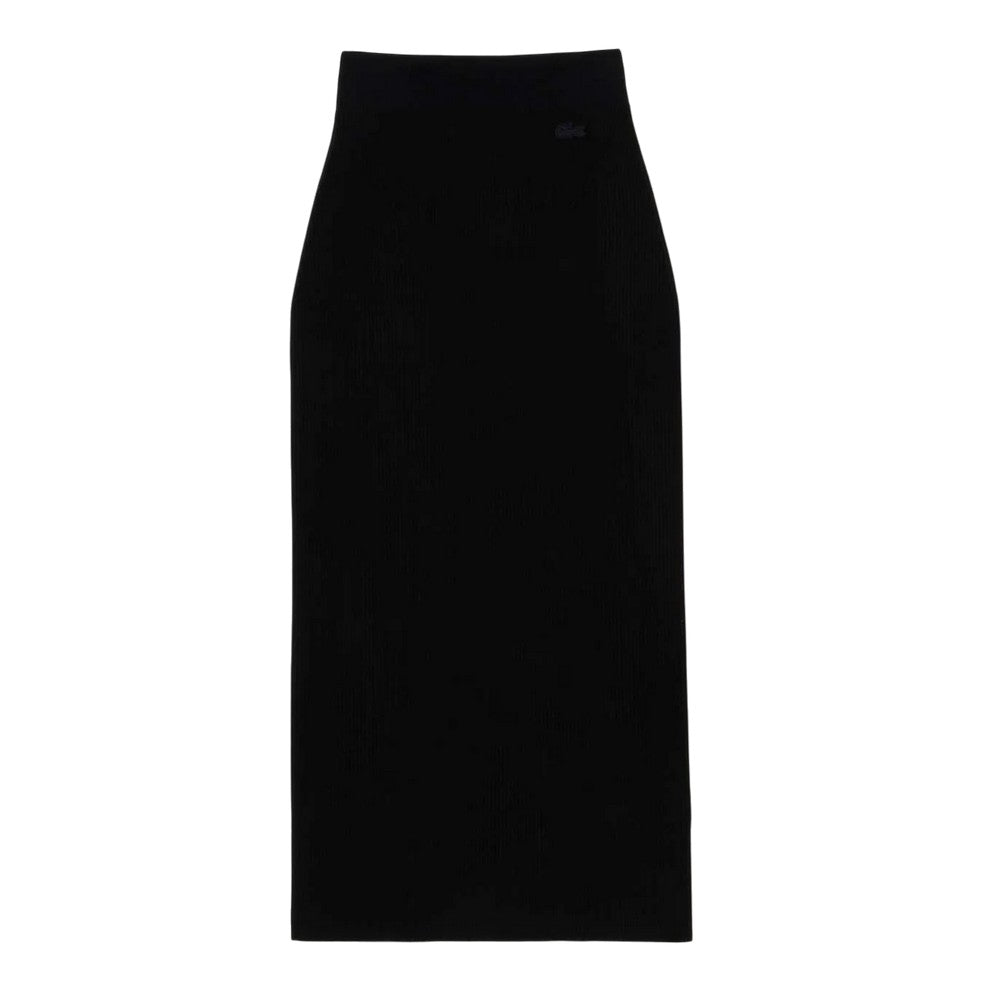 Black - Front - Lacoste Womens-Ladies Knitted Seamless Pencil Skirt