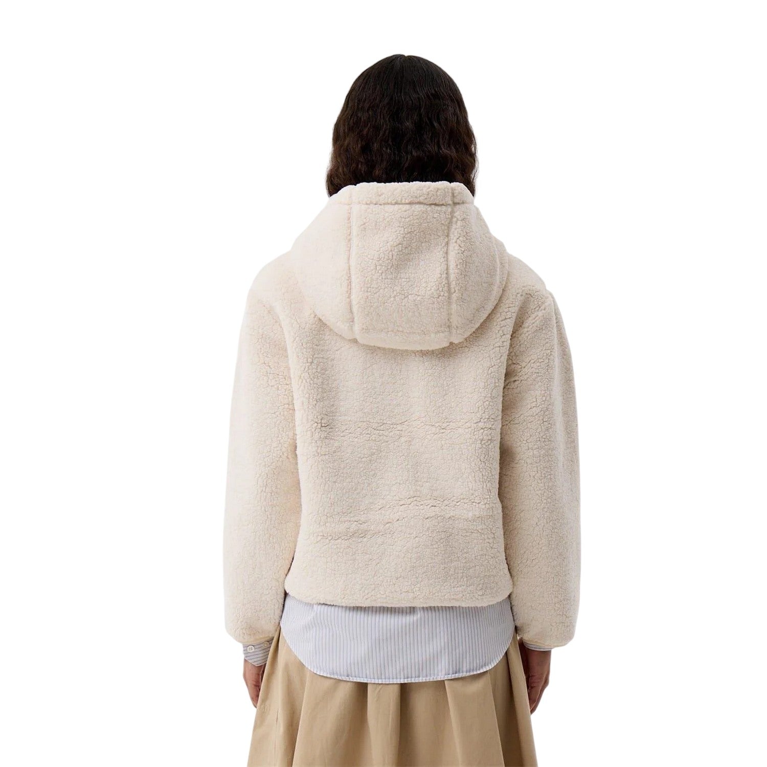 Antique White - Back - Hunter Womens-Ladies Hooded Jacket