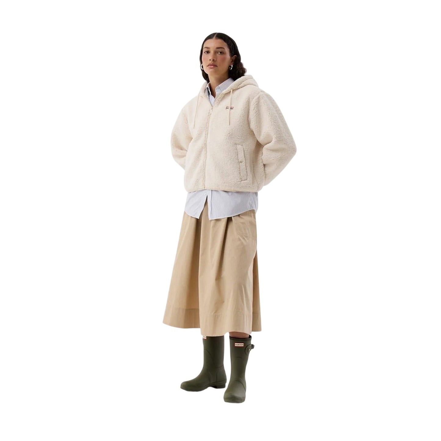 Antique White - Lifestyle - Hunter Womens-Ladies Hooded Jacket