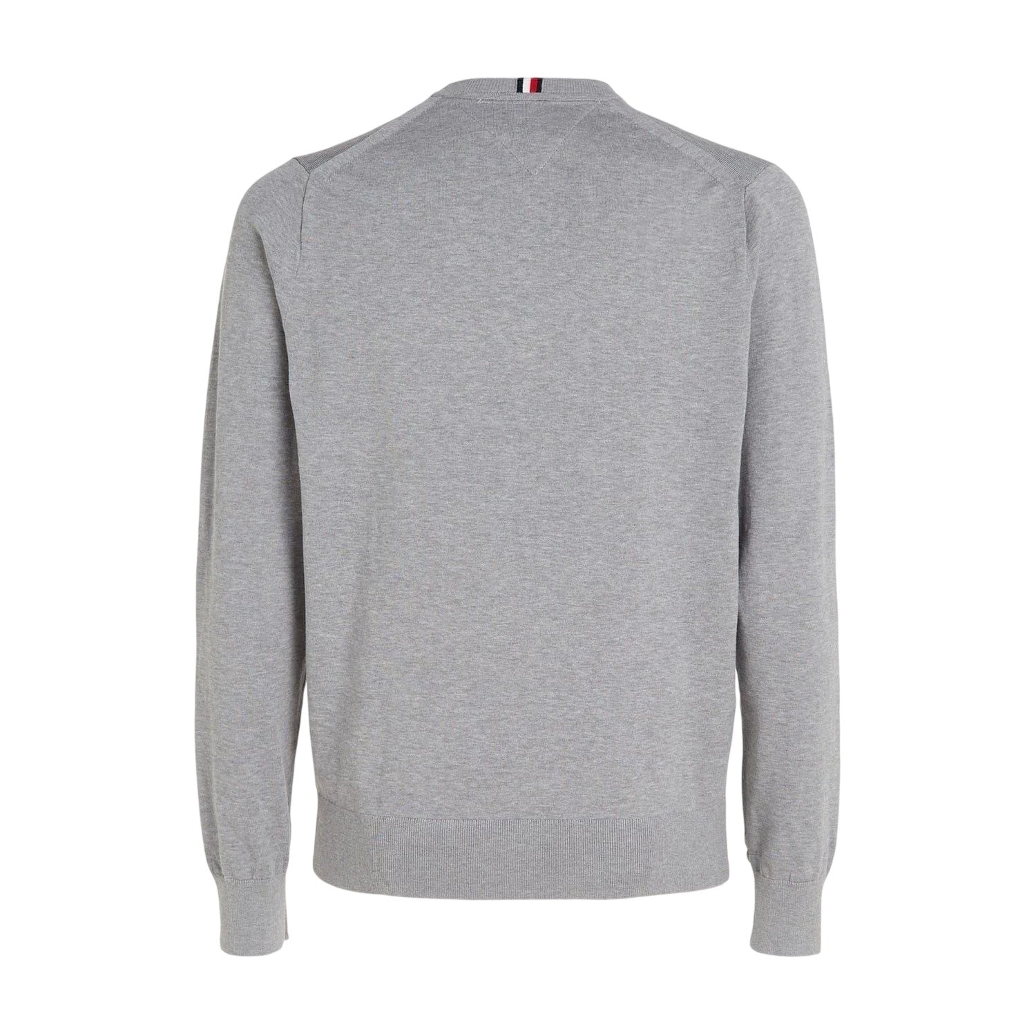 Medium Grey - Back - Tommy Hilfiger Mens Cotton Crew Neck Jumper