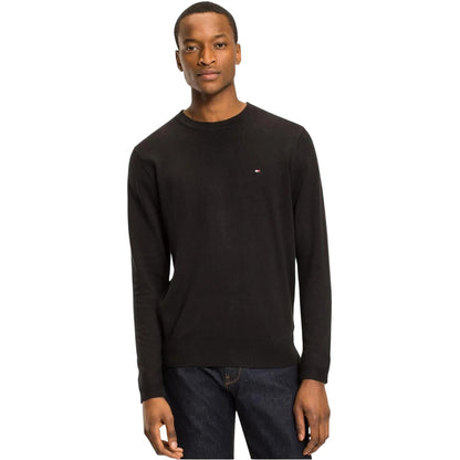 Black - Side - Tommy Hilfiger Mens Cotton Crew Neck Jumper