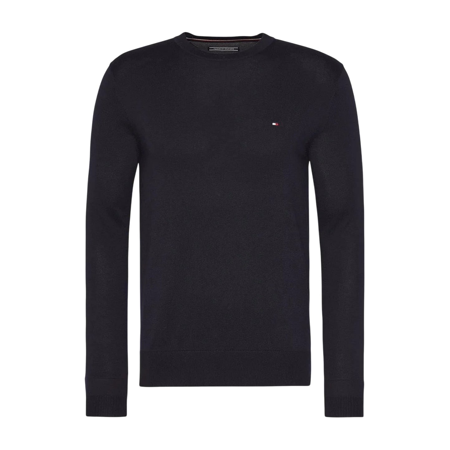 Desert Sky - Front - Tommy Hilfiger Mens Cotton Crew Neck Jumper