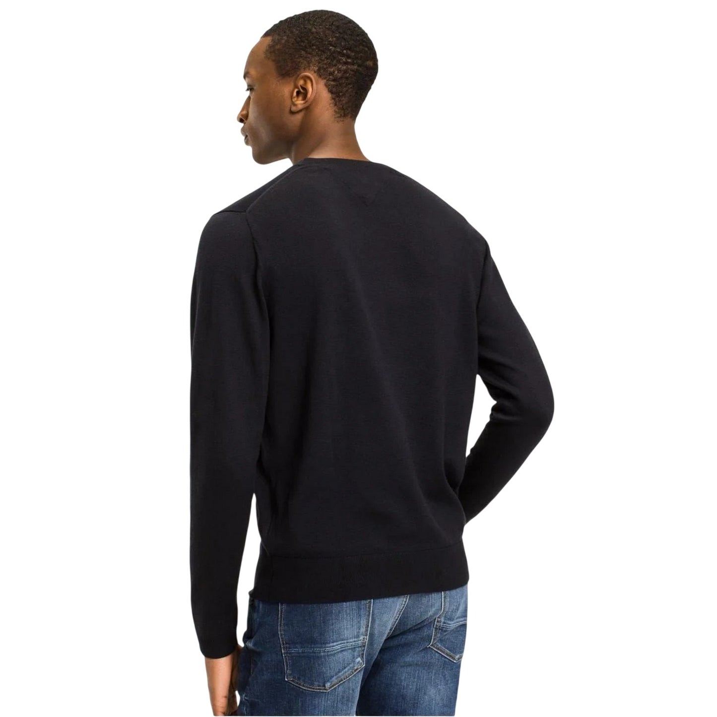 Desert Sky - Back - Tommy Hilfiger Mens Cotton Crew Neck Jumper