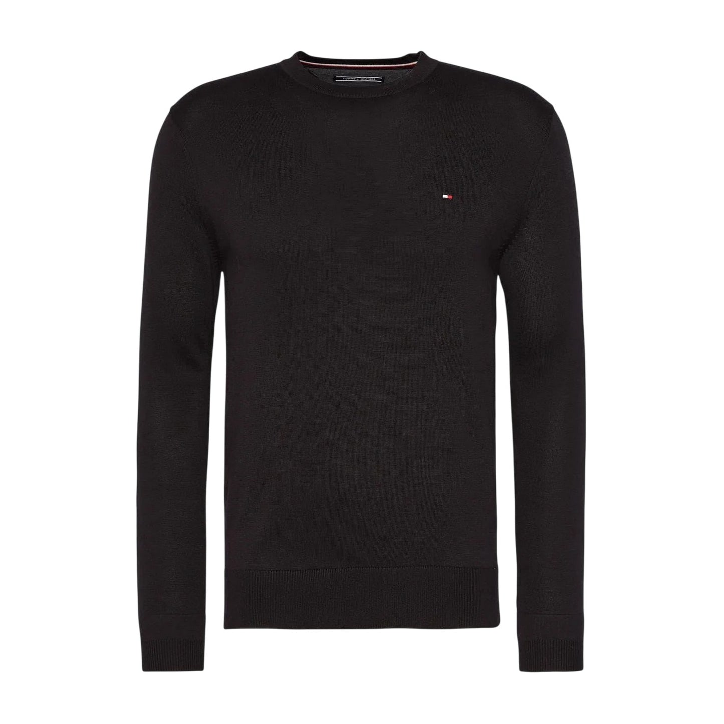 Black - Front - Tommy Hilfiger Mens Cotton Crew Neck Jumper