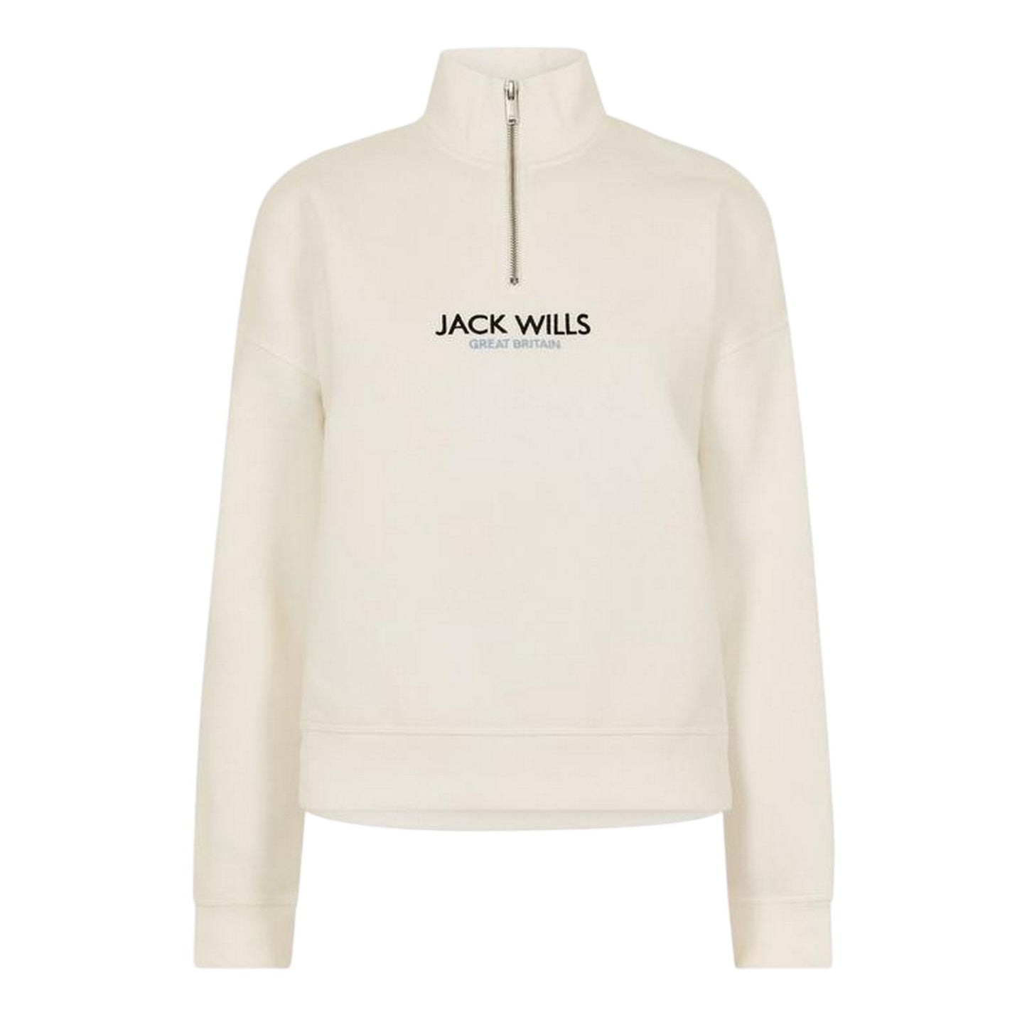 Vintage White - Front - Jack Wills Womens-Ladies Honeylane Half Zip Sweatshirt