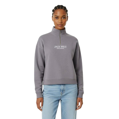 Dusky Blue - Side - Jack Wills Womens-Ladies Honeylane Half Zip Sweatshirt