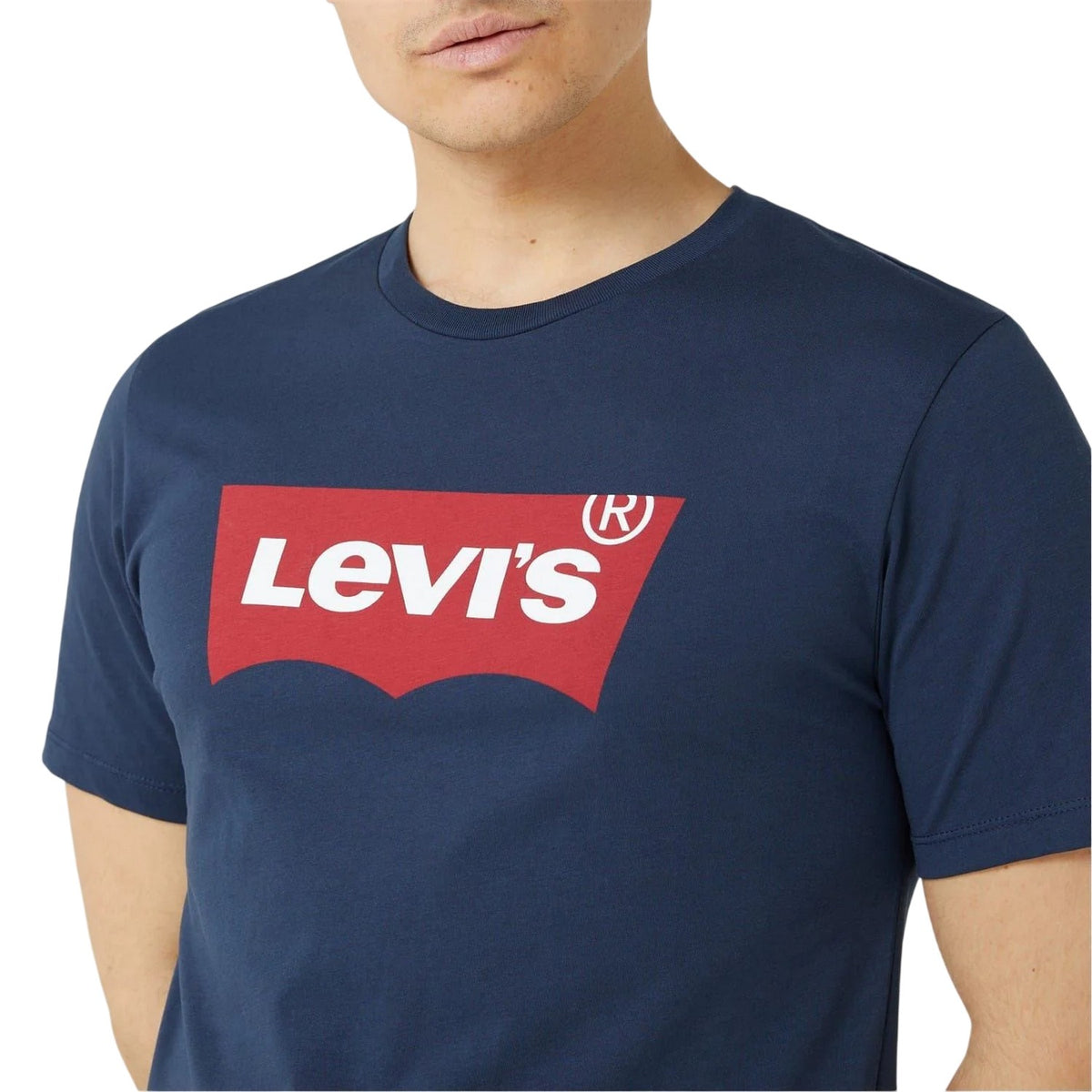 Navy-Red - Side - Levis Mens Batwing Logo T-Shirt