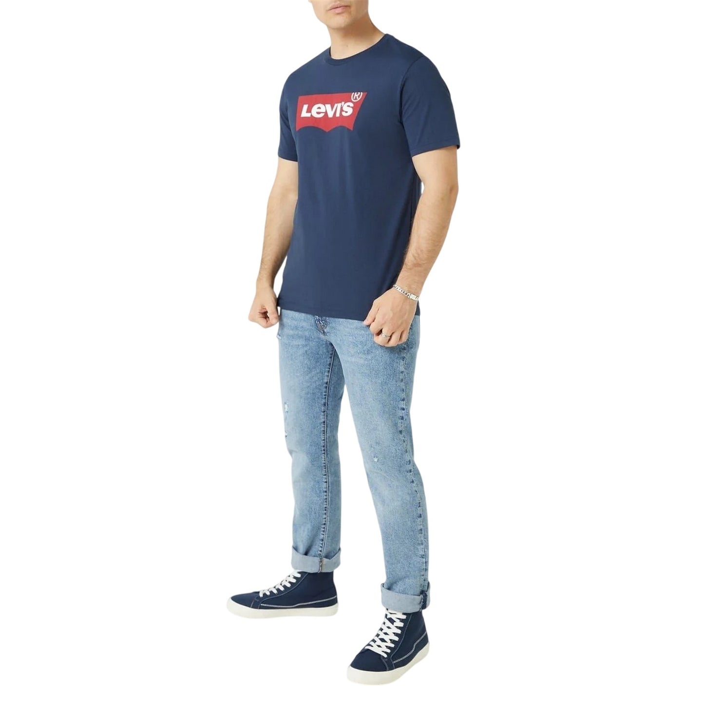 Navy-Red - Lifestyle - Levis Mens Batwing Logo T-Shirt