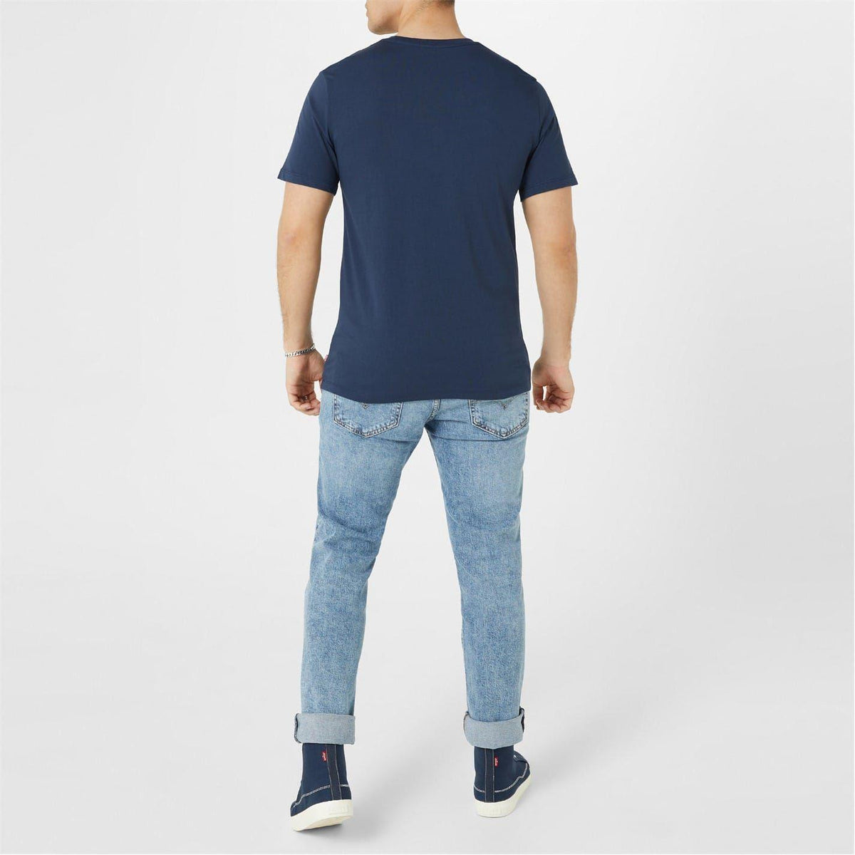 Navy - Side - Levis Mens Batwing Logo T-Shirt