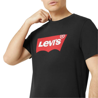 Black-Red - Side - Levis Mens Batwing Logo T-Shirt