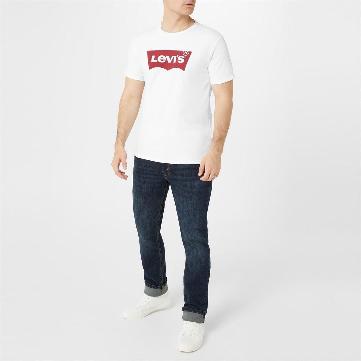 White - Back - Levis Mens Batwing Logo T-Shirt