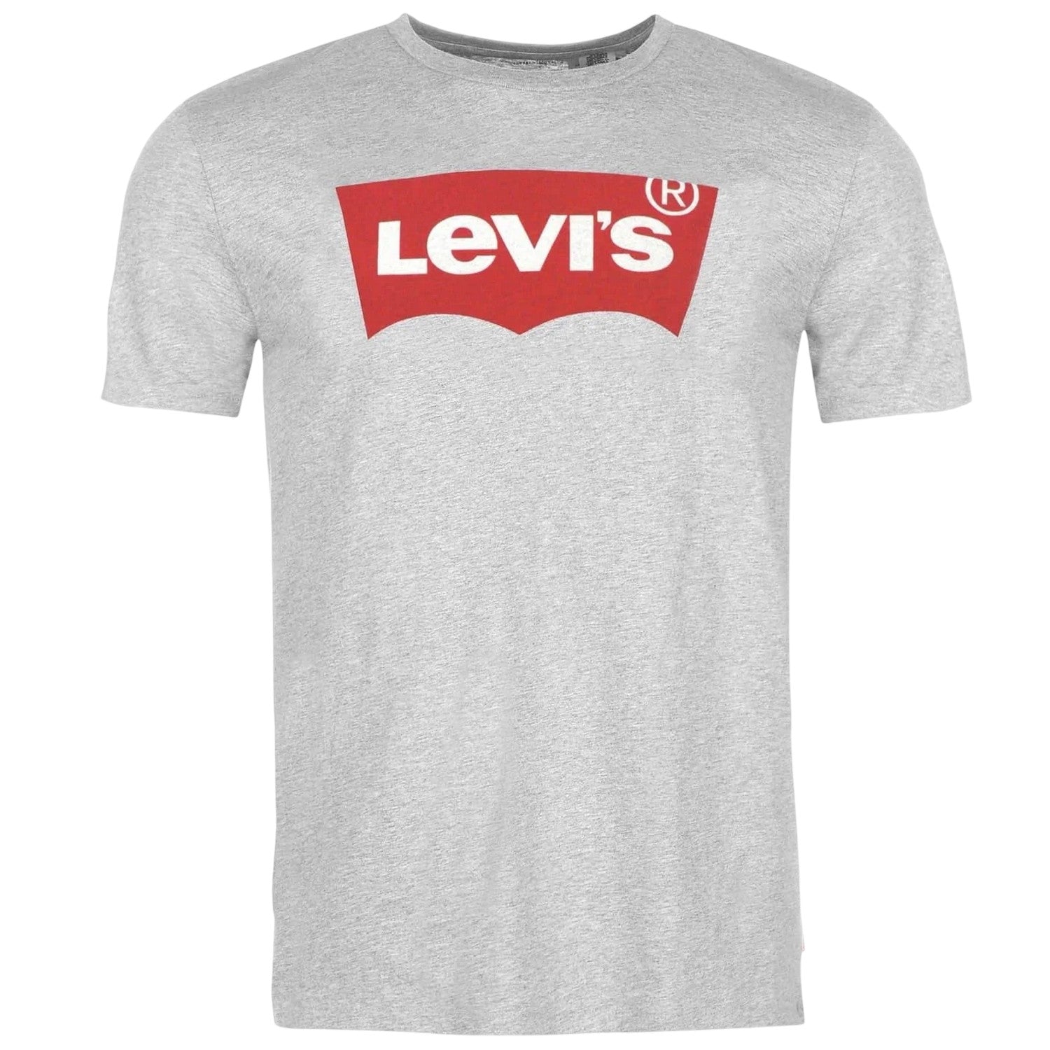 Grey-Red - Front - Levis Mens Batwing Logo T-Shirt
