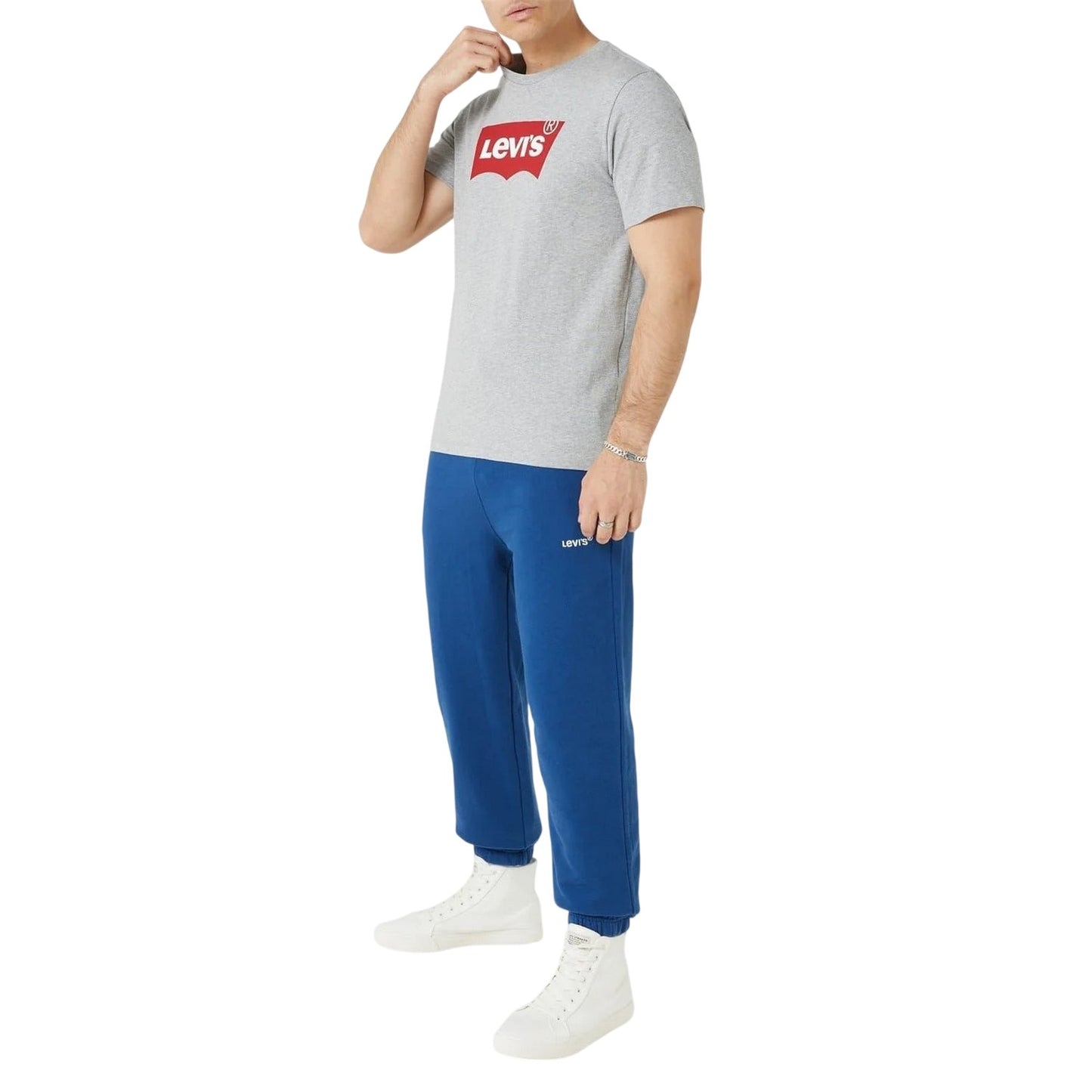 Grey-Red - Lifestyle - Levis Mens Batwing Logo T-Shirt