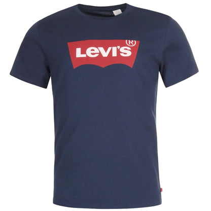 Navy-Red - Front - Levis Mens Batwing Logo T-Shirt