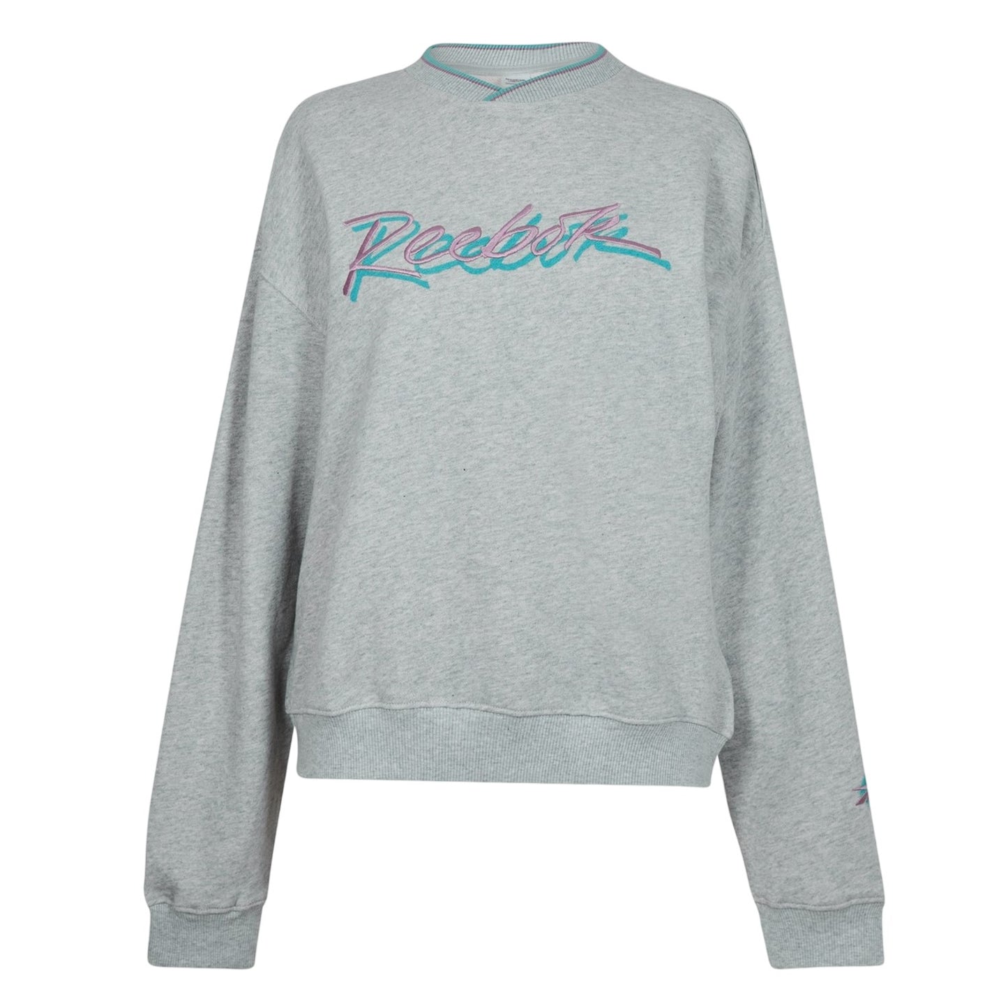 Light Grey Heather - Front - Reebok Womens-Ladies Crop Sweatshirt