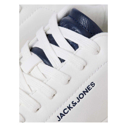 White-Navy - Pack Shot - Jack And Jones Mens Bosley Canvas Trainers