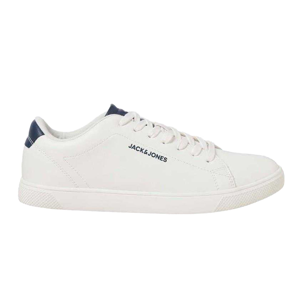 White-Navy - Front - Jack And Jones Mens Bosley Canvas Trainers