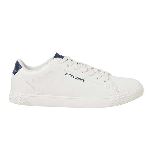 White-Navy - Front - Jack And Jones Mens Bosley Canvas Trainers