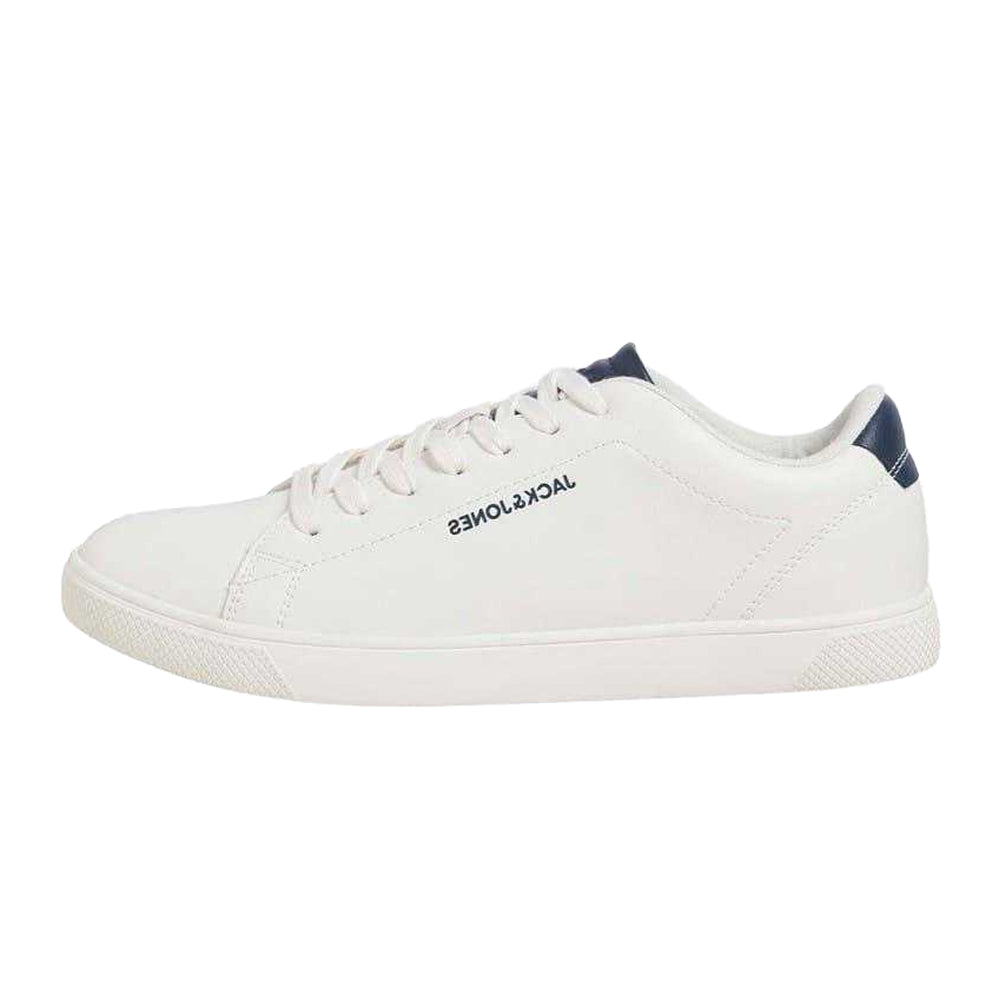 White-Navy - Back - Jack And Jones Mens Bosley Canvas Trainers