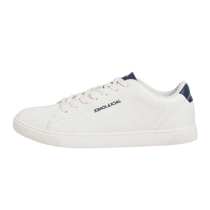 White-Navy - Back - Jack And Jones Mens Bosley Canvas Trainers