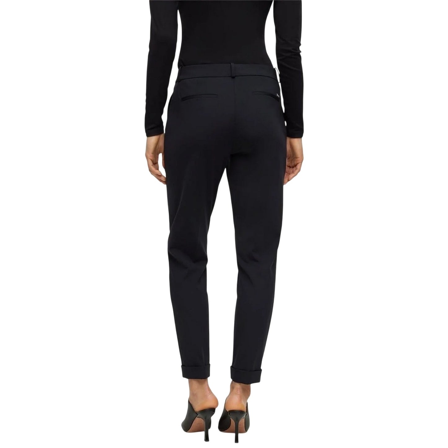 Black - Back - Boss Womens-Ladies Plain Straight Chinos