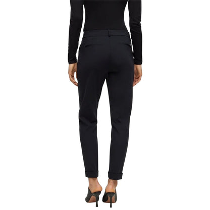 Black - Back - Boss Womens-Ladies Plain Straight Chinos