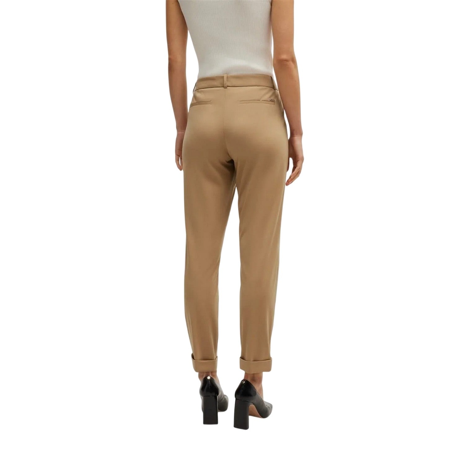 Medium Beige - Back - Boss Womens-Ladies Plain Straight Chinos