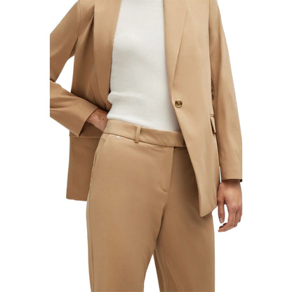 Medium Beige - Side - Boss Womens-Ladies Plain Straight Chinos