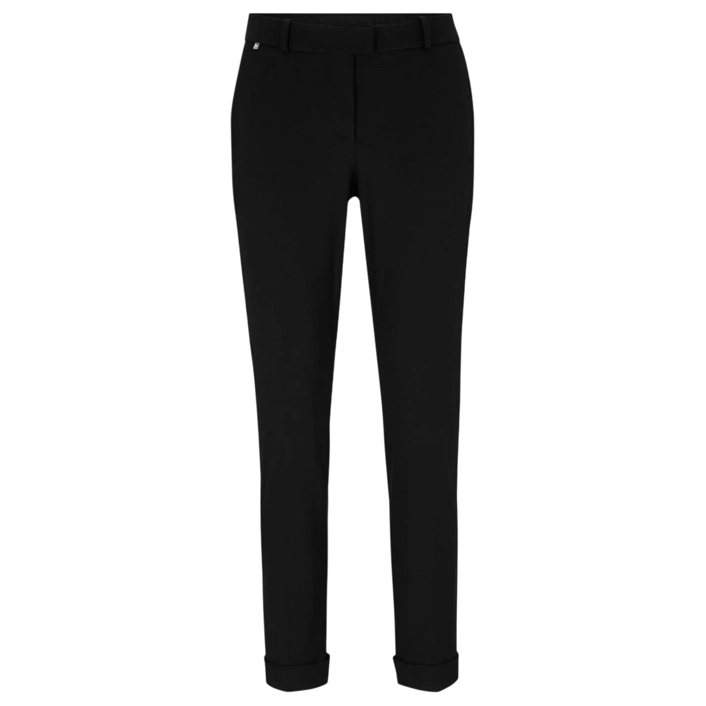 Black - Front - Boss Womens-Ladies Plain Straight Chinos