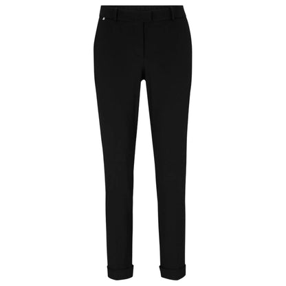 Black - Front - Boss Womens-Ladies Plain Straight Chinos