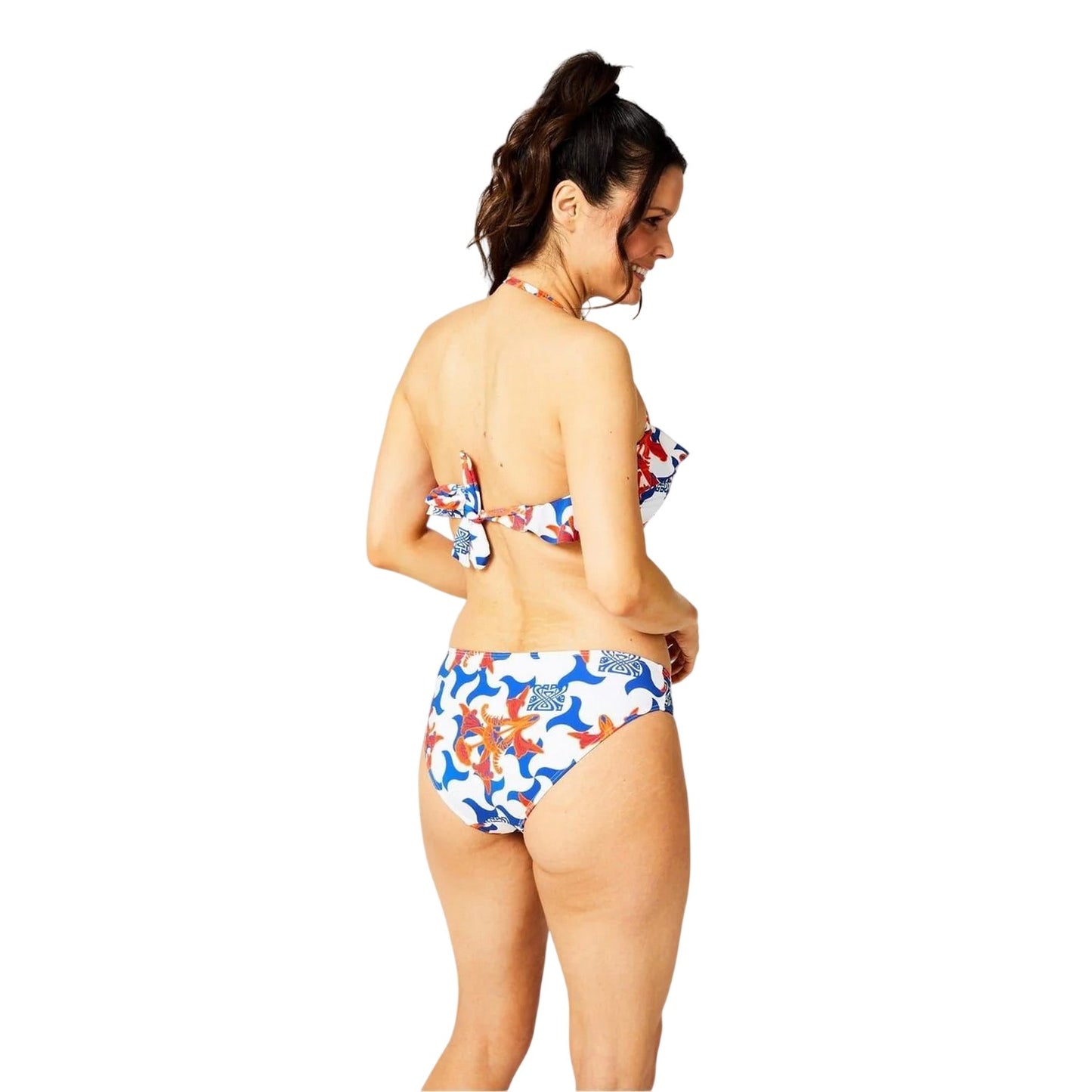 Multicoloured - Back - Biba Womens-Ladies Geometric Twisted Bikini Bottoms