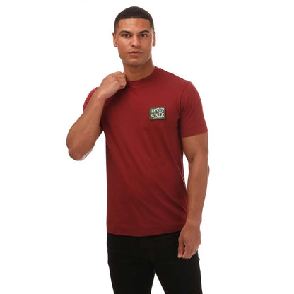 Burgundy - Front - Armani Mens Regular T-Shirt