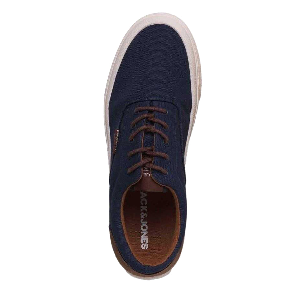 Navy Blazer - Side - Jack And Jones Mens Canvas Trainers