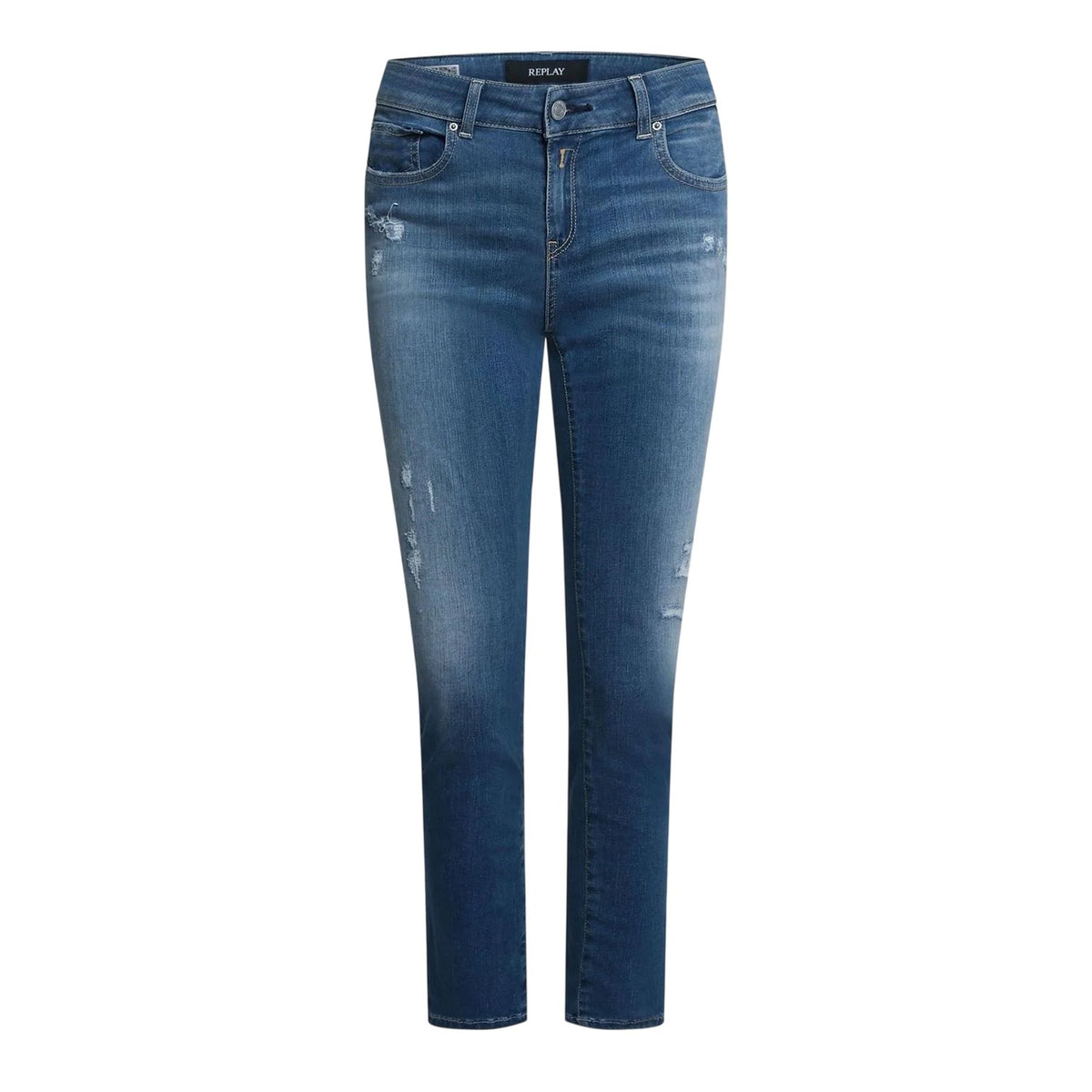 Blue - Front - Replay Womens-Ladies Slim Jeans