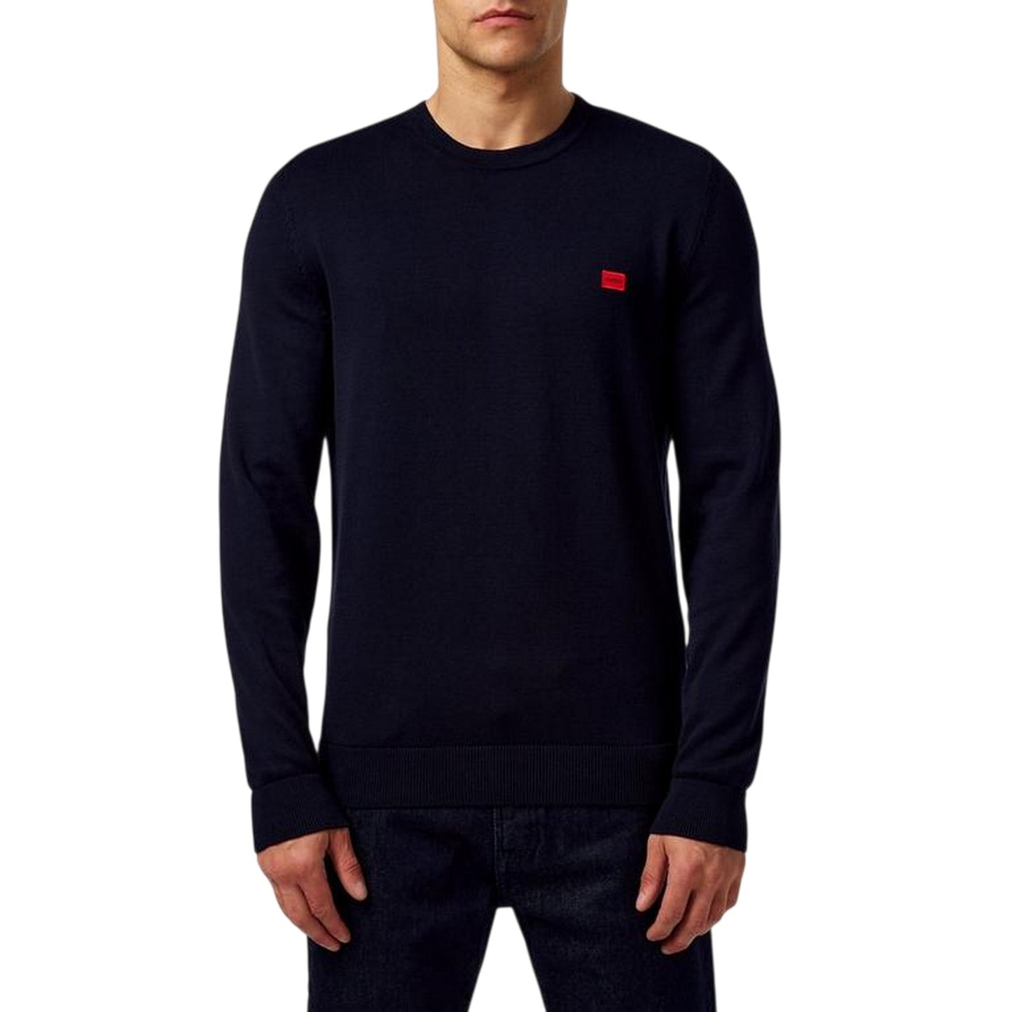 Navy - Side - Hugo Boss Mens Cassius C Jumper