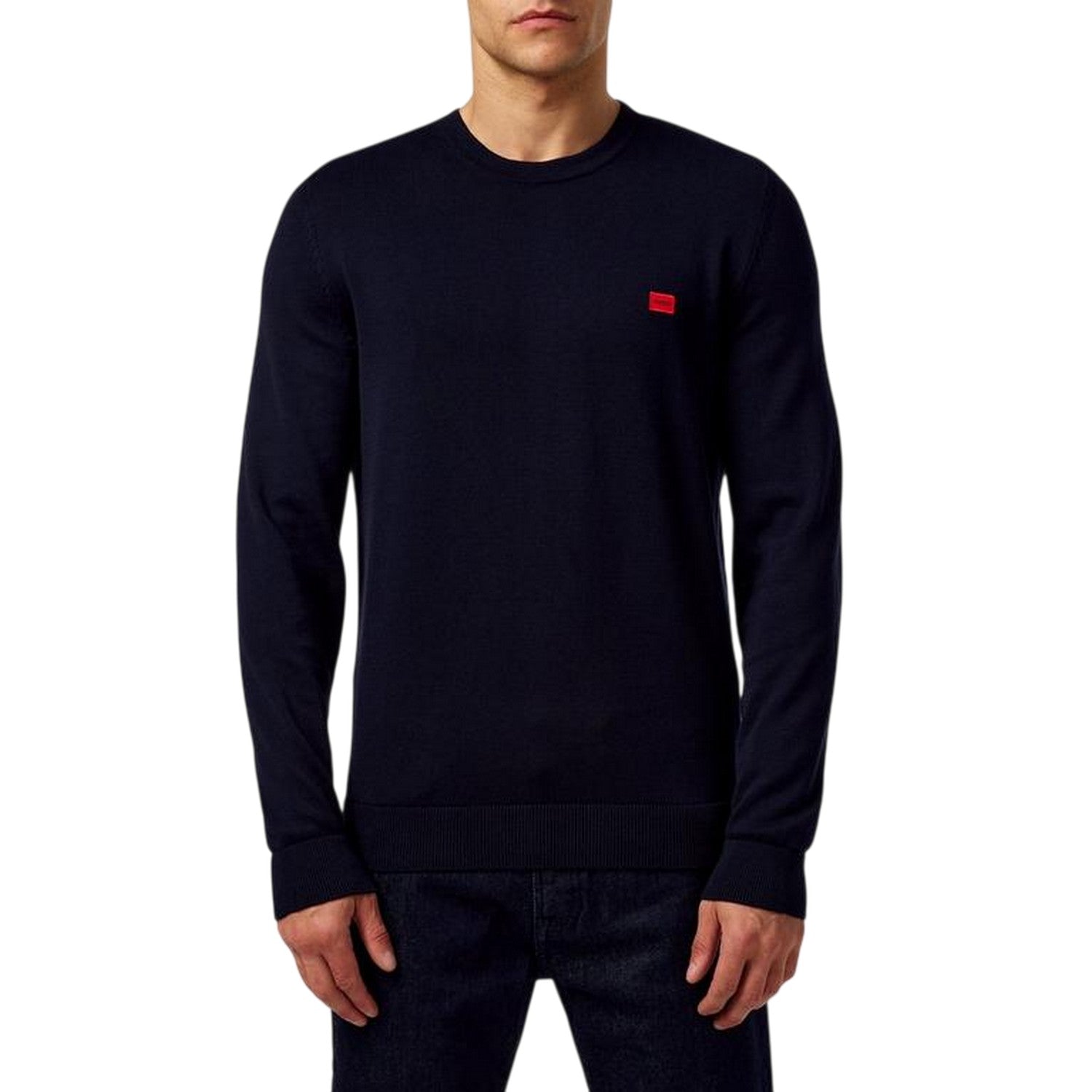 Navy - Side - Hugo Boss Mens Cassius C Jumper