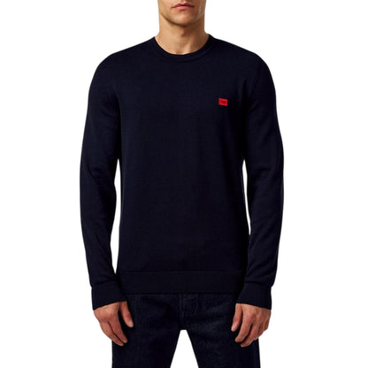 Navy - Side - Hugo Boss Mens Cassius C Jumper