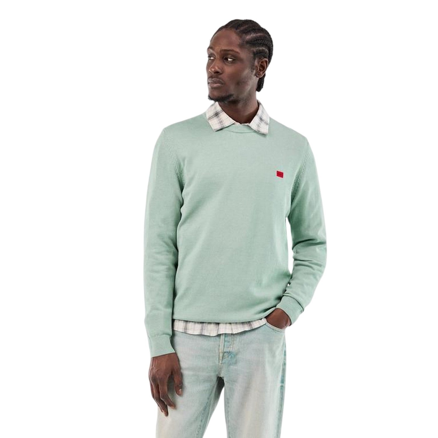 Light Green - Side - Hugo Boss Mens Cassius C Jumper
