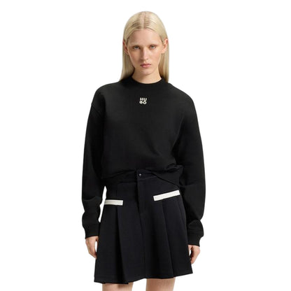 Black - Lifestyle - Hugo Womens-Ladies Logo Hoodie