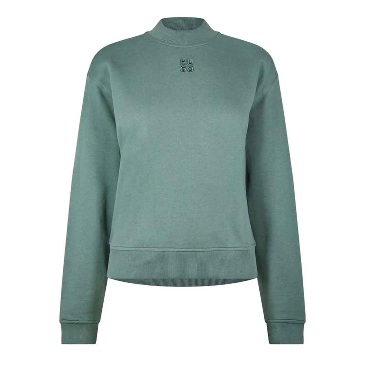 Green - Front - Hugo Womens-Ladies Logo Hoodie