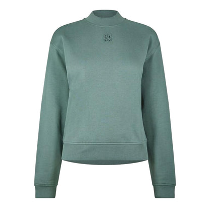 Green - Front - Hugo Womens-Ladies Logo Hoodie