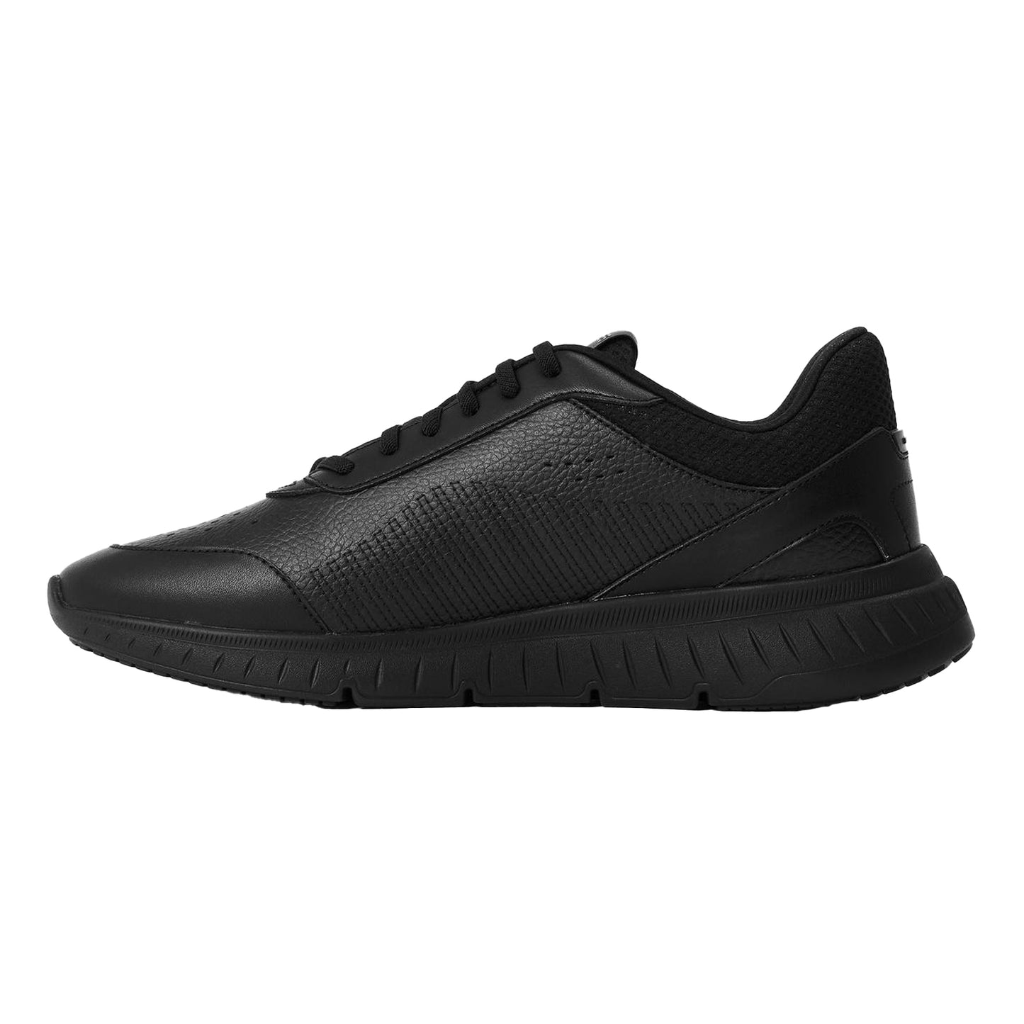 Black - Back - Boss Mens Titanis Leather Running Trainers