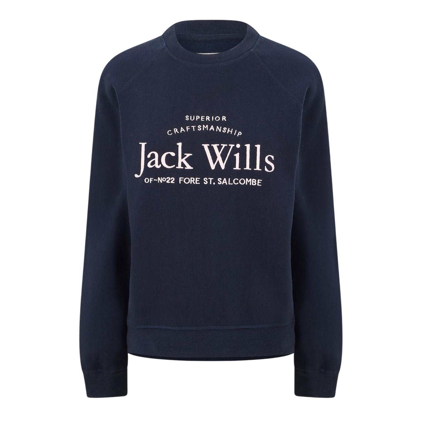 Navy - Front - Jack Wills Womens-Ladies Hunston Graphic Crew Neck Sweatshirt