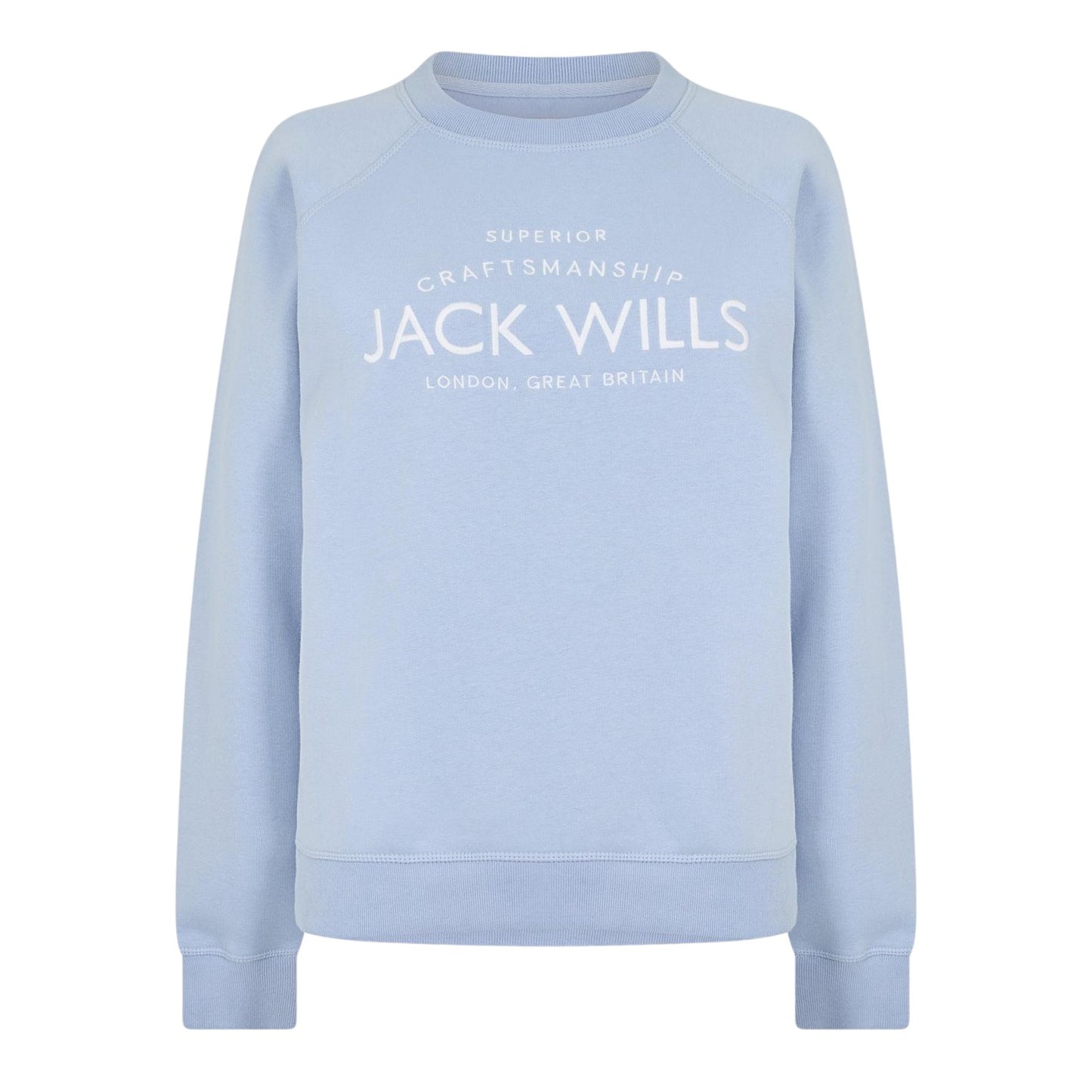Soft Blue - Front - Jack Wills Womens-Ladies Hunston Graphic Crew Neck Sweatshirt